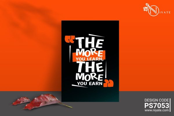 More you learn more you earn : Poster