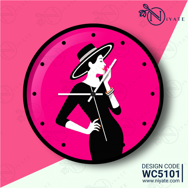 Lady with Hat : Premium Wall Clock