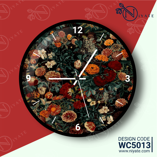 Floral Flower : Premium Wall Clock