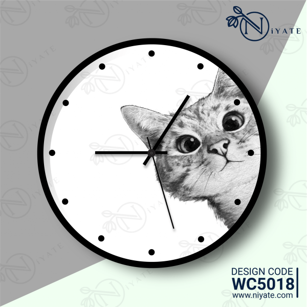 Cute Cat : Premium Wall Clock