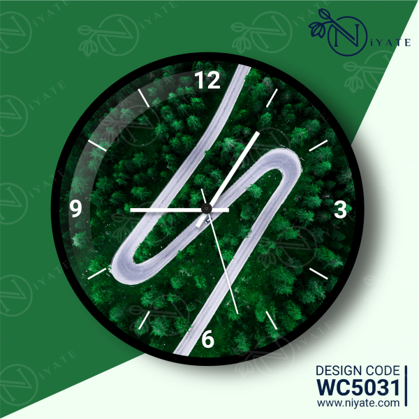 Zig Zag Green View : Premium Wall Clock