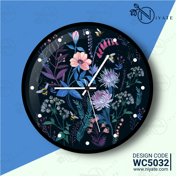 Floral Flower : Premium Wall Clock