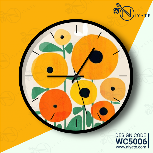 Floral Sunflower Art : Premium Wall Clock