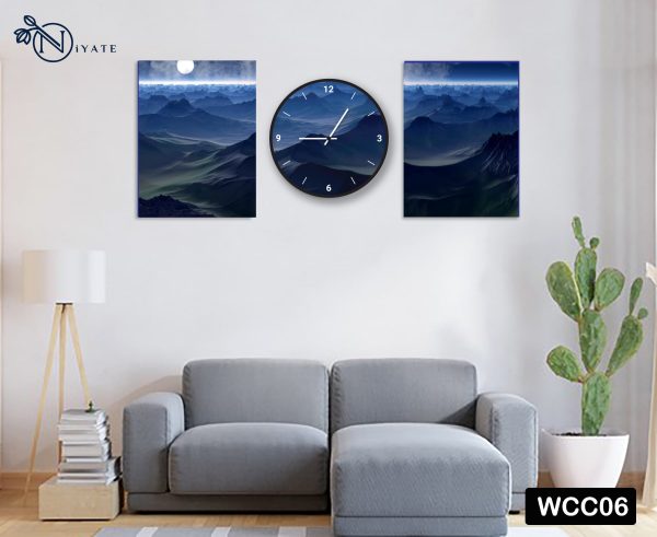 Digital  Art Combo : Wall clock & Canvas