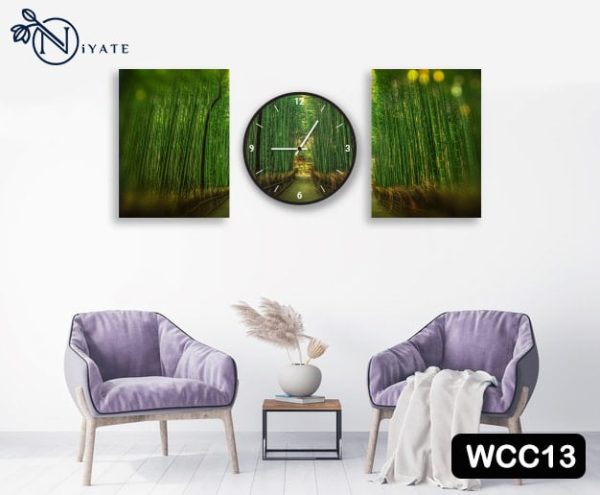 Green View Combo : Wall Clock & Canvas