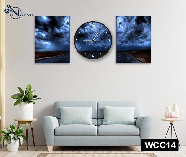 Gloomy Sky Combo : Wall clock & Canvas