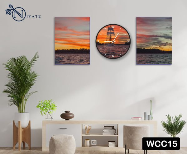 Sea Side Combo :  Wall Clock & Canvas