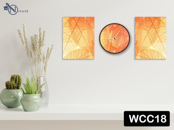 Floral Combo :  Wall Clock & Canvas