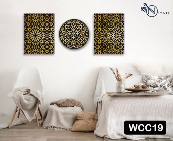 Unique Pattern craft  Combo :  Wall Clock & Canvas