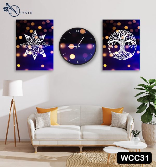 Colorful Craft Combo : Wall clock & Canvas