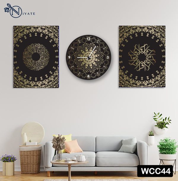 Floral Combo Wall Clock & Canvas