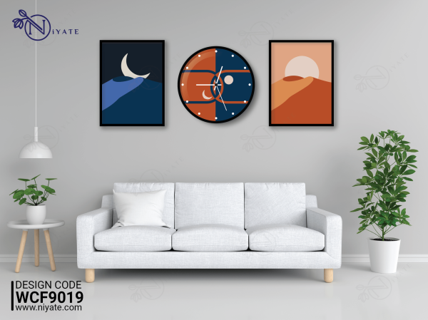 Sun & Moon Artistry | Wall Clock & Frame Combo