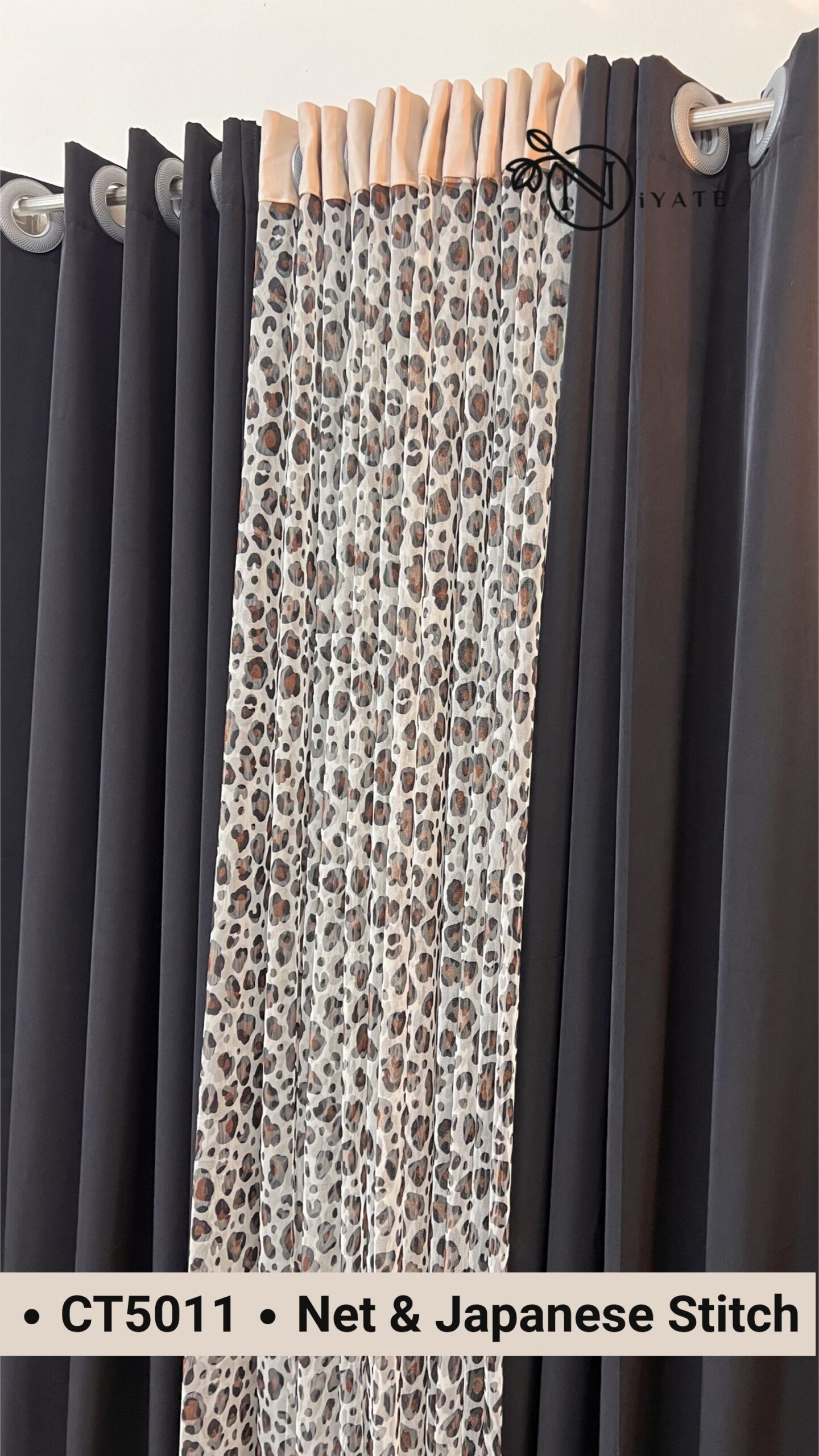 CT5011 | Japanese Stitch & Net Curtain | Jaguar Combo - Image 2