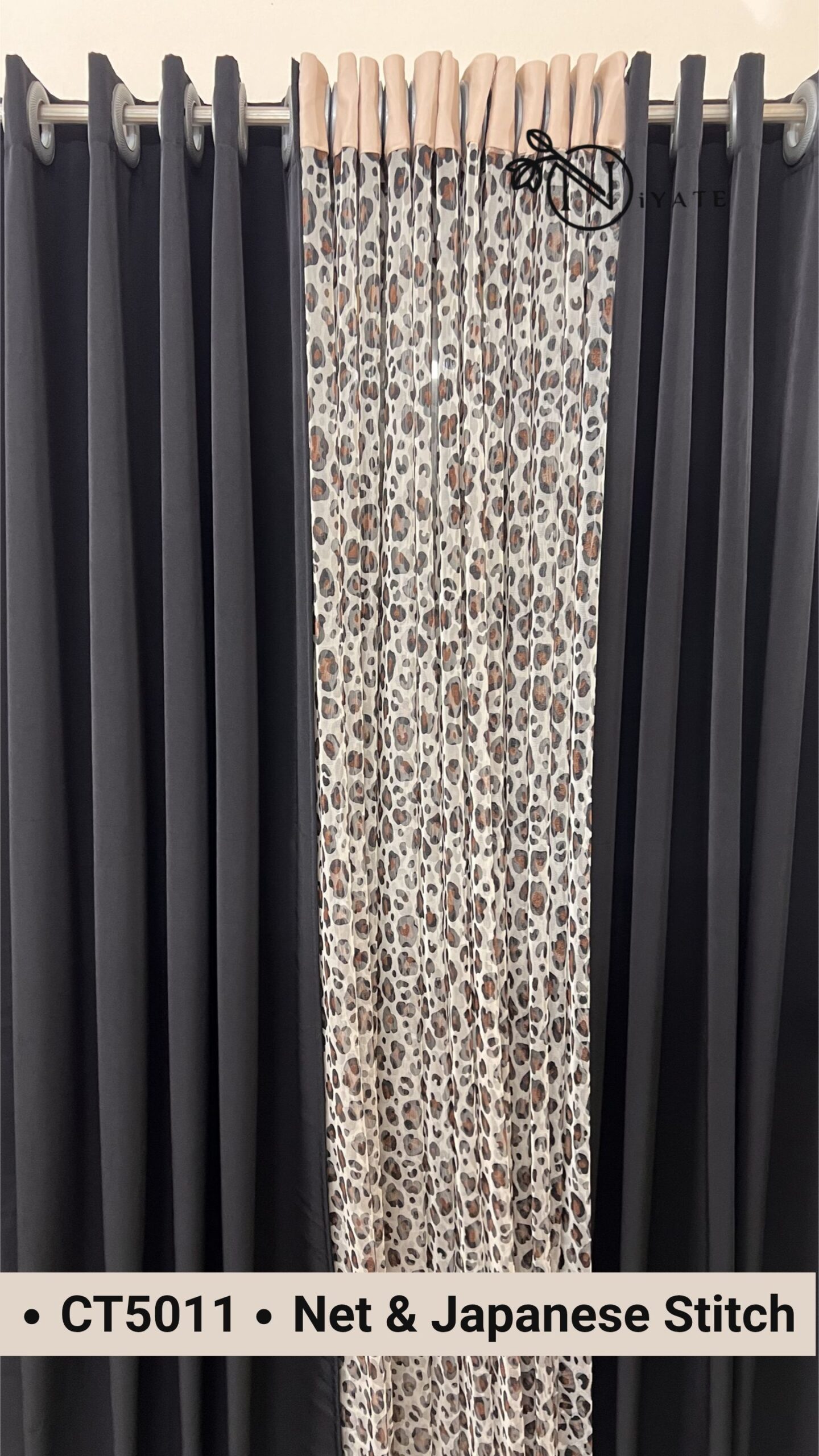 CT5011 | Japanese Stitch & Net Curtain | Jaguar Combo