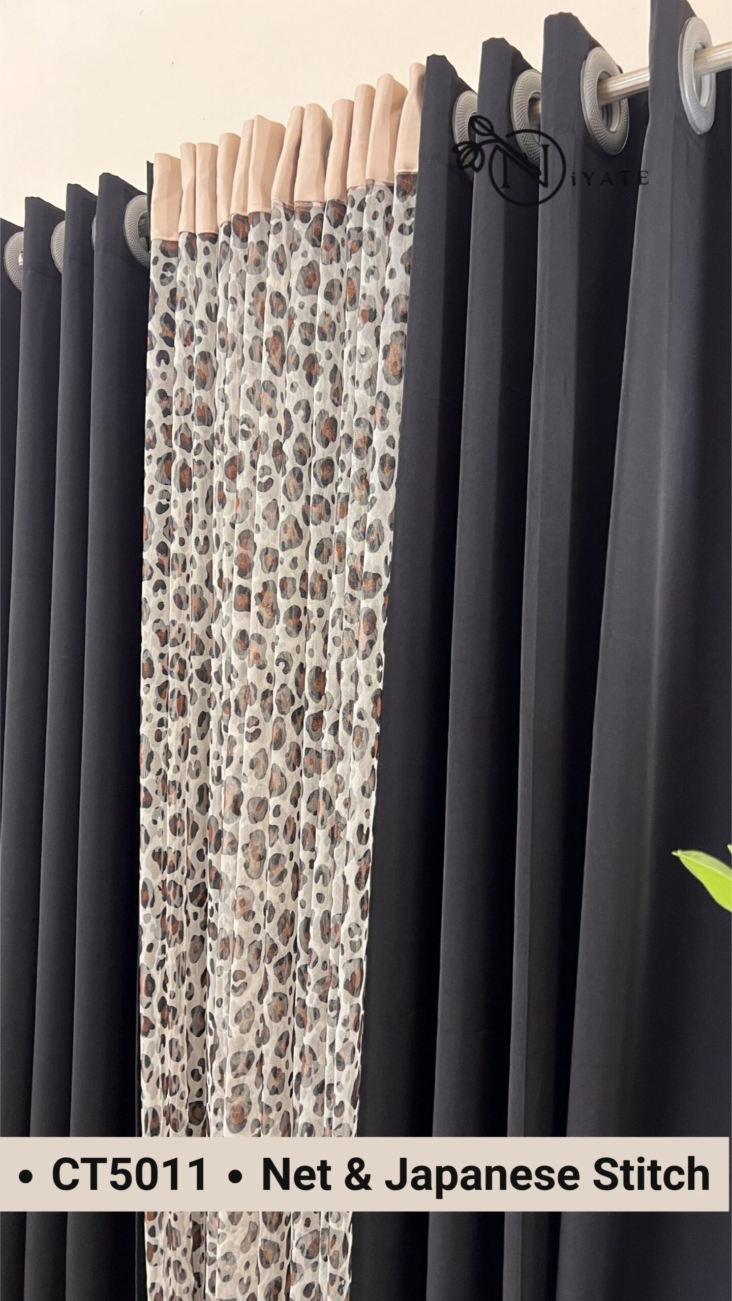 CT5011 | Japanese Stitch & Net Curtain | Jaguar Combo - Image 3