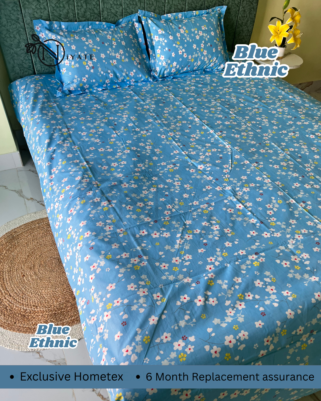 Blue Ethnic | Pure Cotton | Exclusive HomeTex
