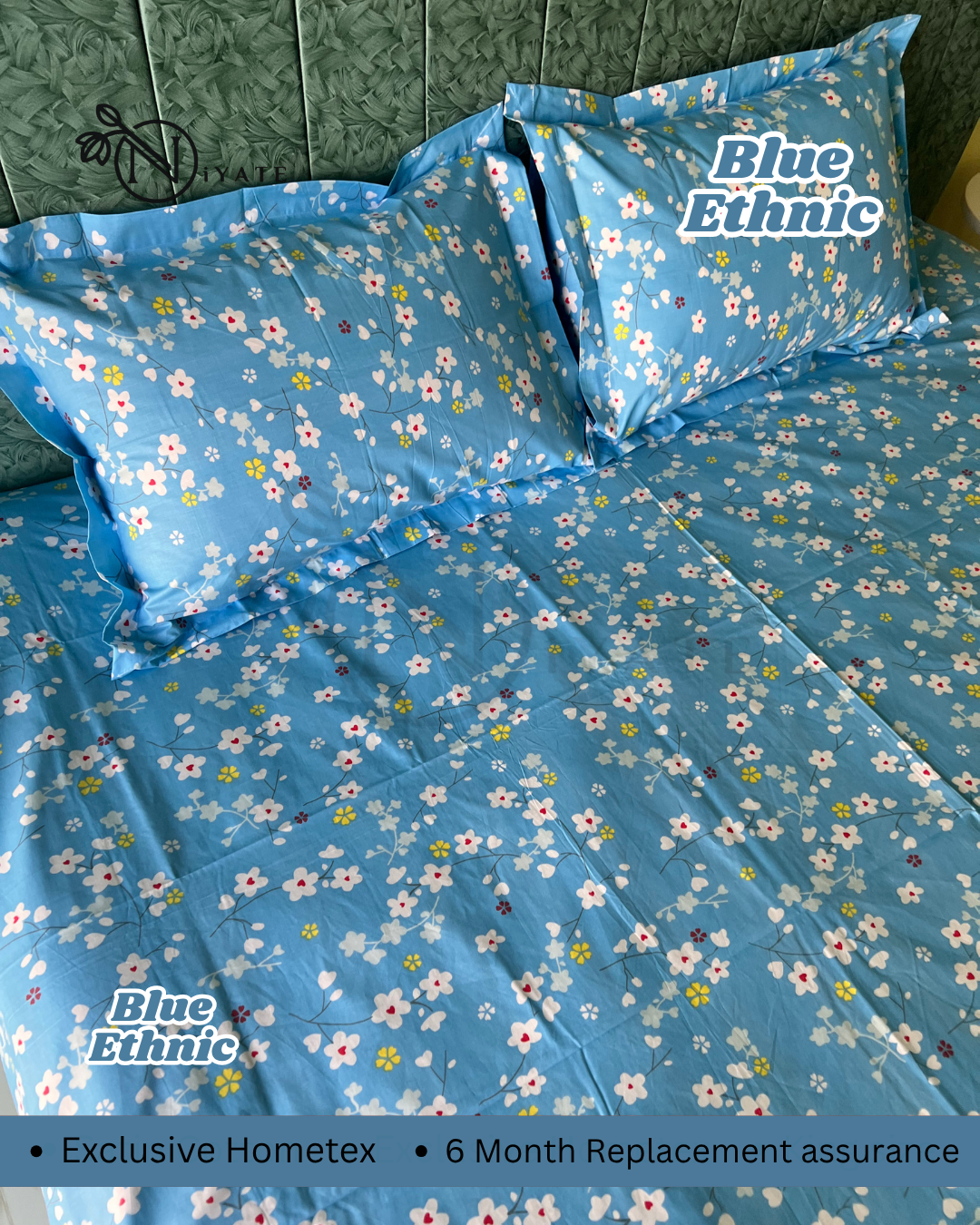 Blue Ethnic | Pure Cotton | Exclusive HomeTex - Image 2