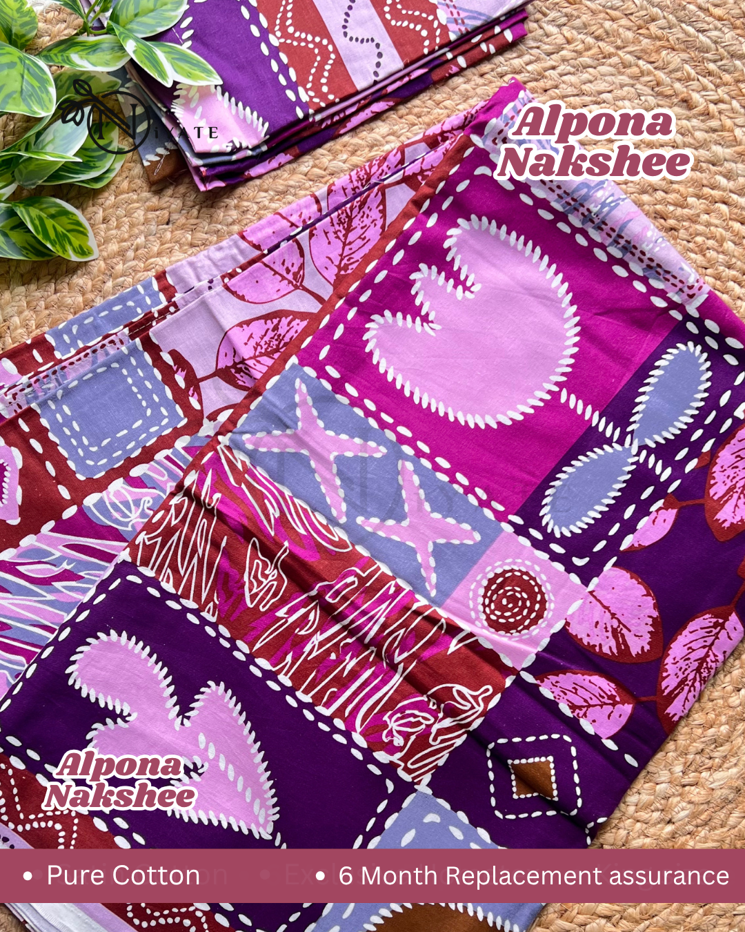 Alpona Nakshee | Pure Cotton | Premium Fabric - Image 3