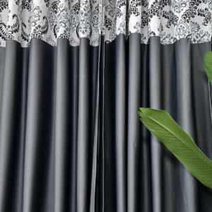 CT5058 | Patchwork Charcoal Grey Curtain
