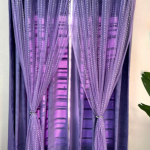 CT5062 | Net & Velvet Curtain | Lavender Combo