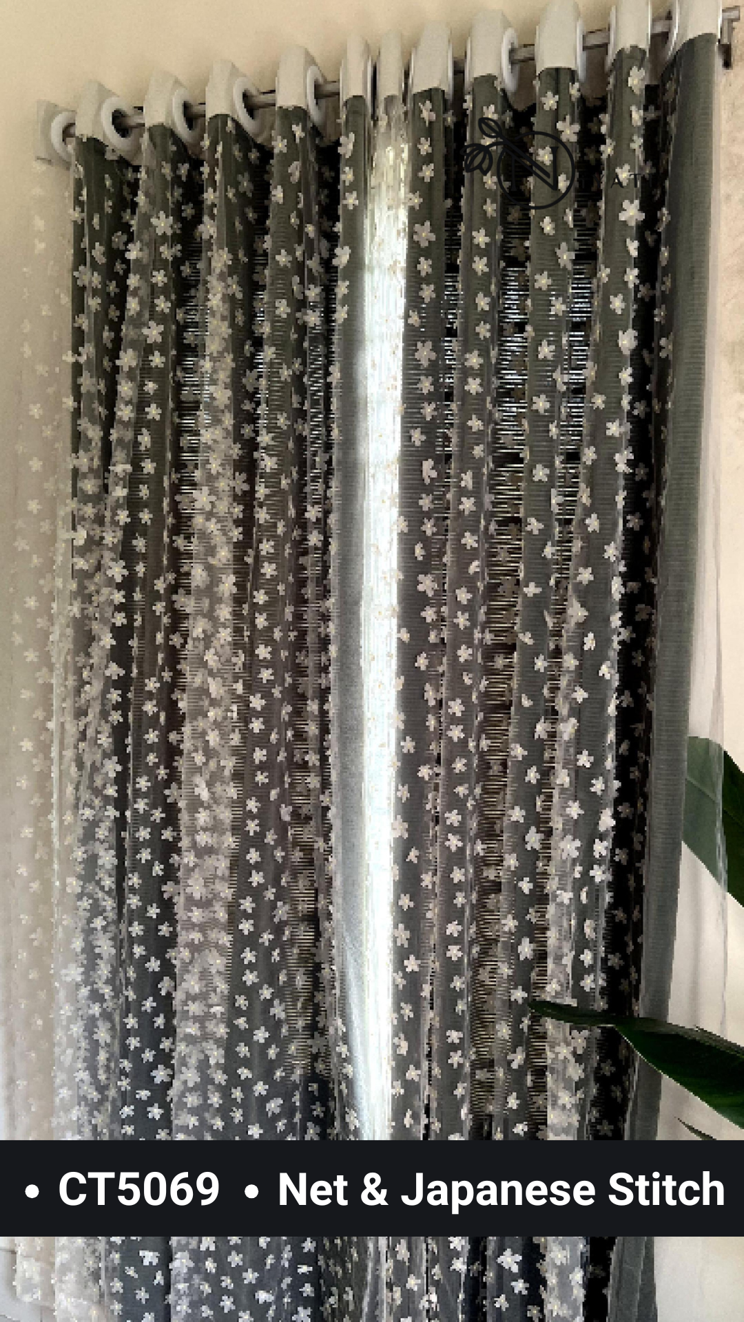 CT5069 | Channel Velvet & Net Curtain | Luxary Daisy