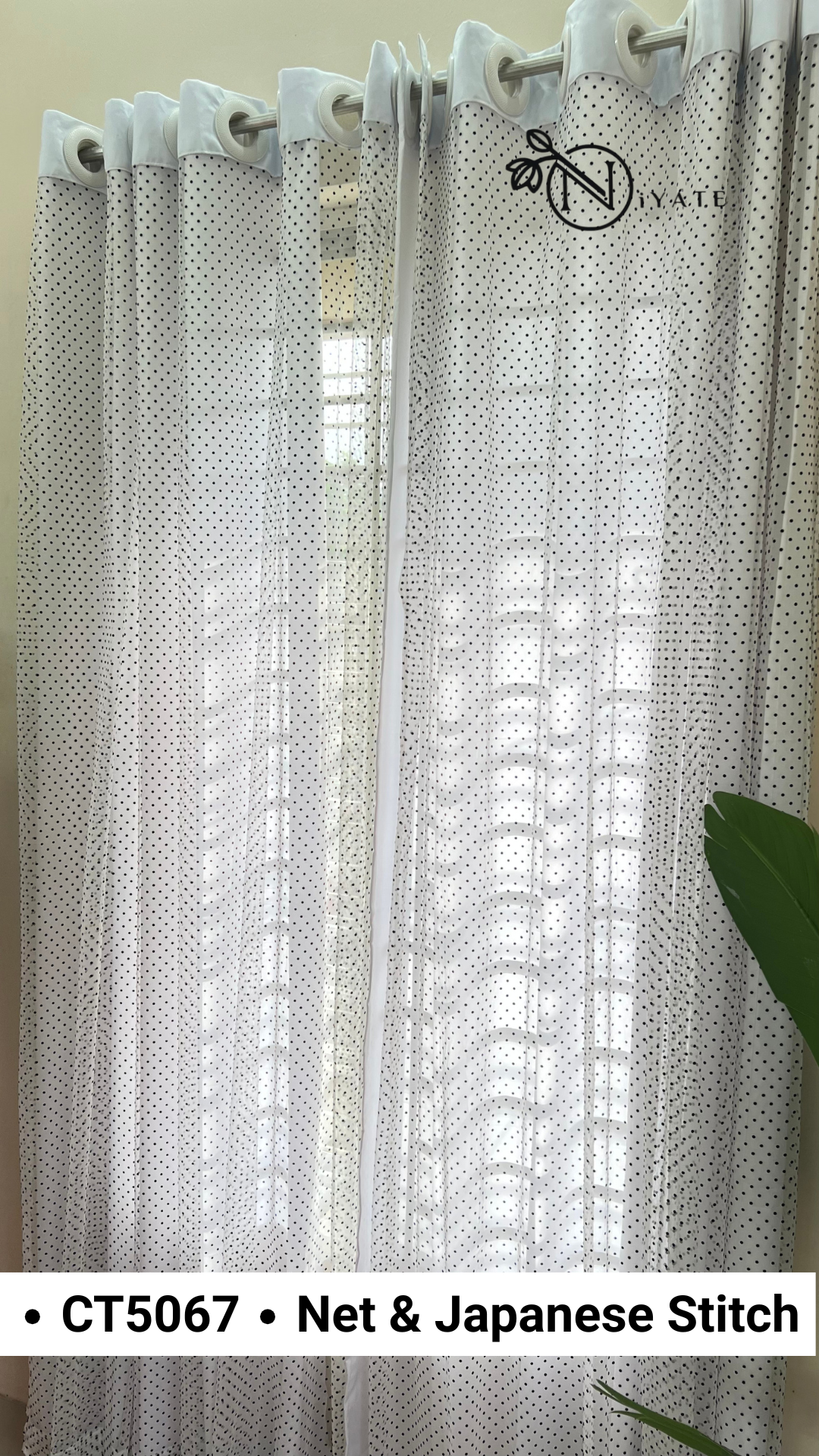 CT5067 | Japanese Stitch & Net Curtain | Dove White - Image 2