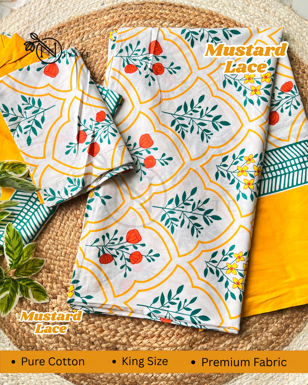 Mustard Lace | Pure Cotton | Premium Fabric