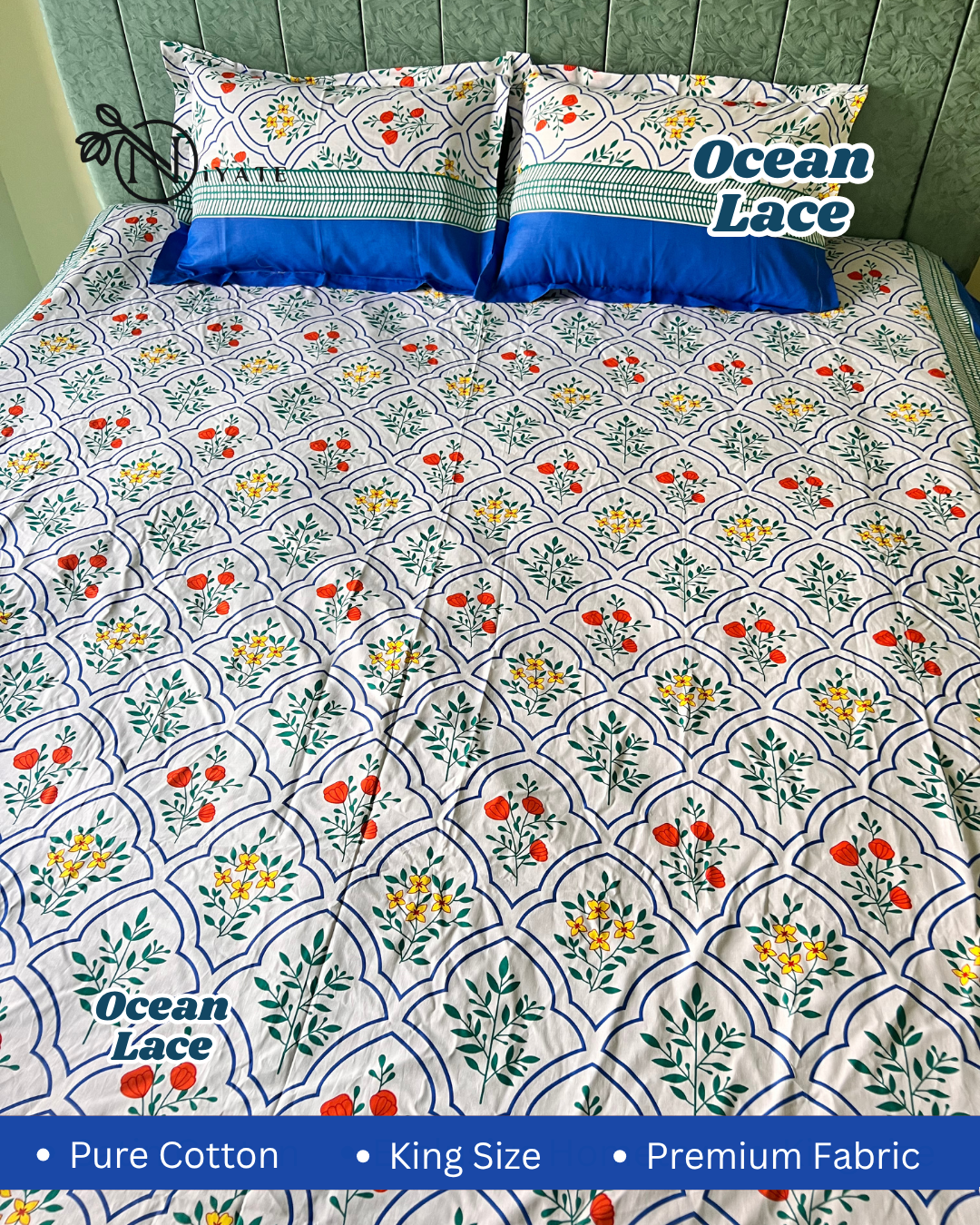 Ocean Lace | Pure Cotton | Premium Fabric - Image 2