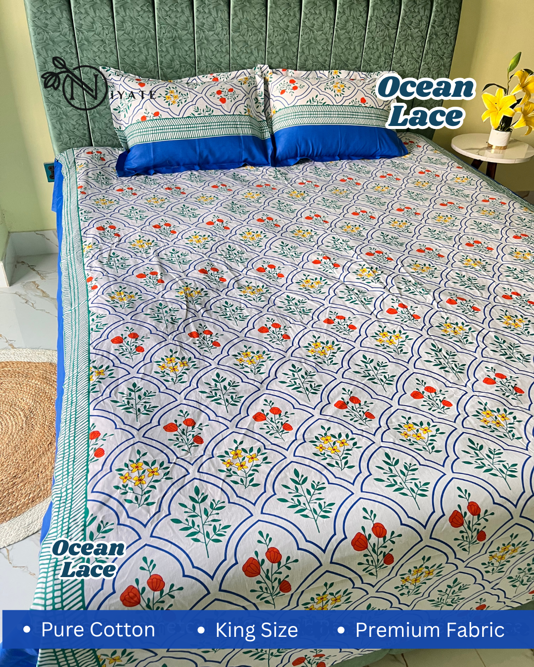 Ocean Lace | Pure Cotton | Premium Fabric - Image 3